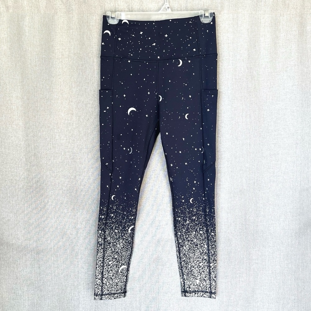 NWOT Maven Thread Inspire Leggings Navy Silver Moons Celestial Size S